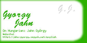 gyorgy jahn business card